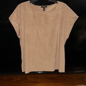 Alfani Suede Short Sleeve Blouse Large